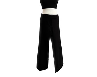 Black palazzo pants / black wide leg pants / black high waist pants /
