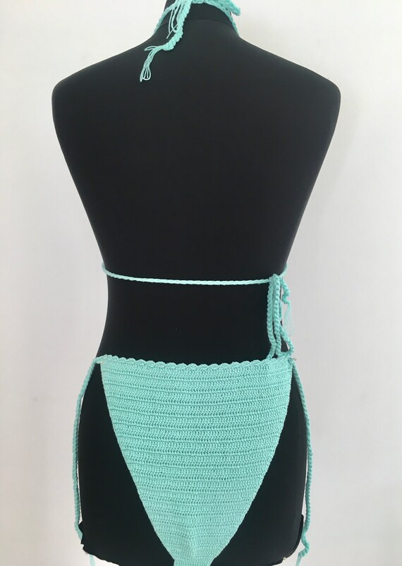 Turquoise blue bikini / turquoise blue crochet bi… - image 5