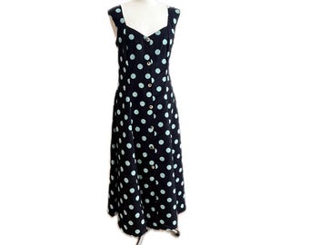zara navy blue polka dot dress Zara Casual Dress - Midi: Blue Polka Dots Dresses - Used