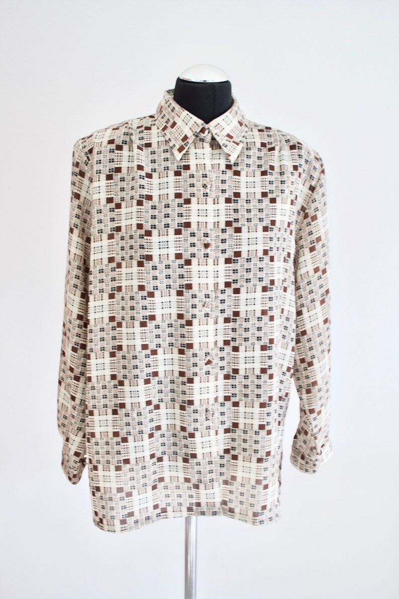 Biege shirt shirt brown blouse printed shirt printed blouse blouse plus sizes
