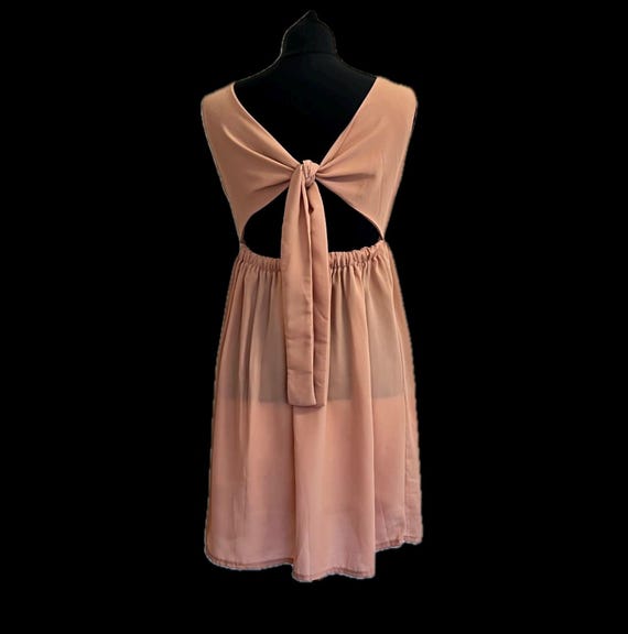 Salmon Pink Mini Dress / Pale Pink Mini Dress / Cut-out Dress / Short Flared  Dress - Etsy