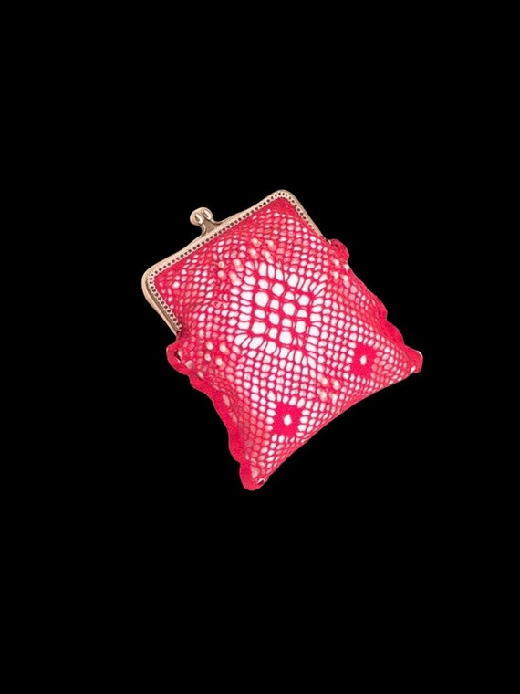 Red purse / red coin holder / handbag / red party… - image 3