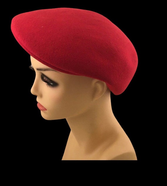 Red wool beret / red hat / red cap / red wool cap… - image 4