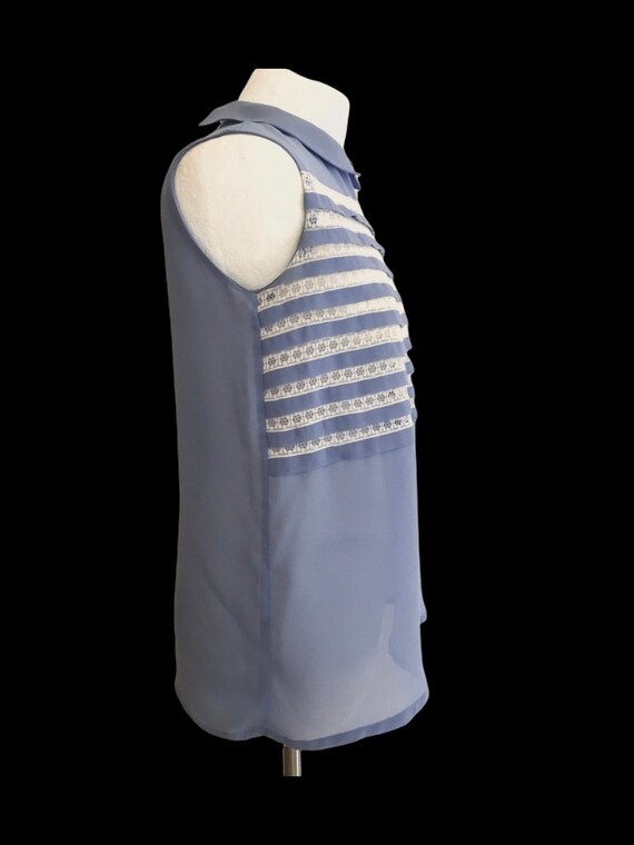 Blue See-through Top / Lace Blouse / Light Blue Bluose Blue See-through Top / Lace Blouse / Light Blue Bluose