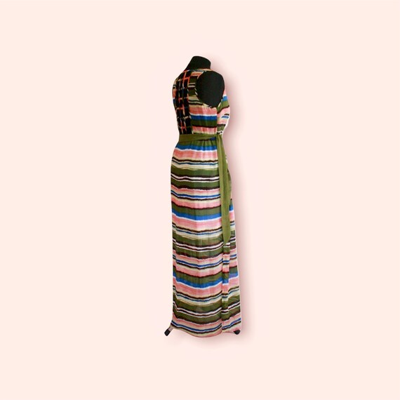 knee length dresses for ladies Black Stripe Halter Maxi Dress - All Dresses main image 1