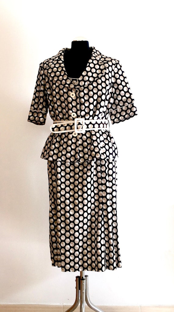 Cocktail dress / pin up jacket and dress / polka d