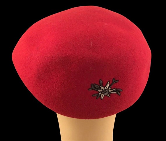 Red wool beret / red hat / red cap / red wool cap… - image 2
