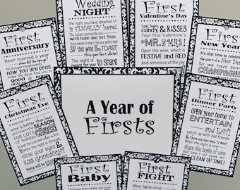 Marriage Milestones set of 8 tags PRINTED item: Set of 8 Bridal Shower Wine Tags ~ with or without shower card