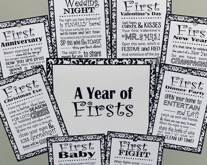 Marriage Milestones Set of 8 Tags PRINTED Item: Set of 8 Bridal Shower ...