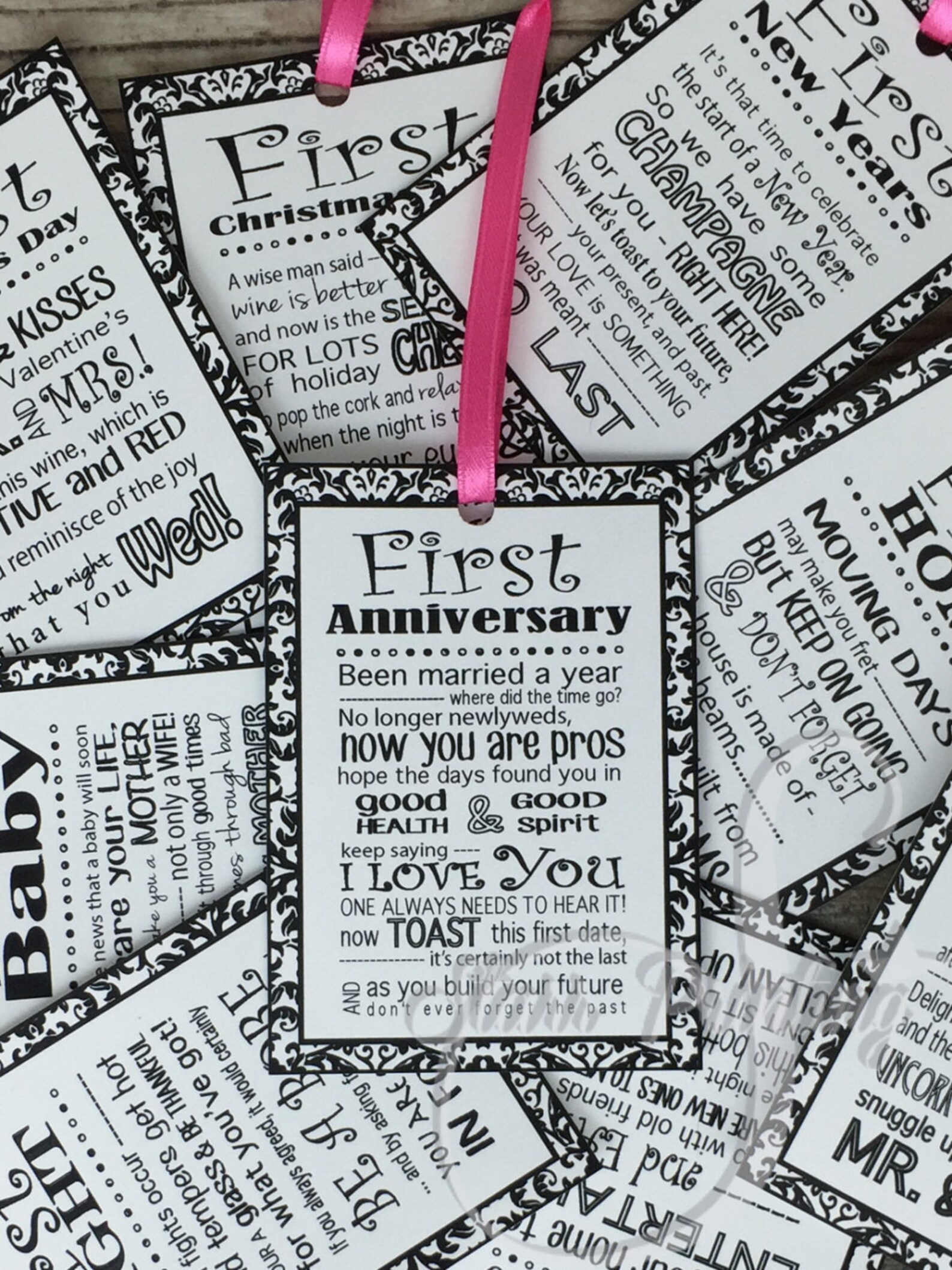 Marriage Milestones Set of 8 Tags PRINTED Item: Set of 8 - Etsy