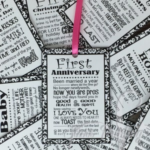 Marriage Milestones Set of 8 Tags PRINTED Item: Set of 8 Bridal Shower ...