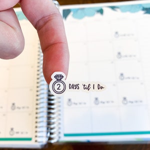 Wedding Countdown Planner Stickers: 1-Year Countdown, Ring Design