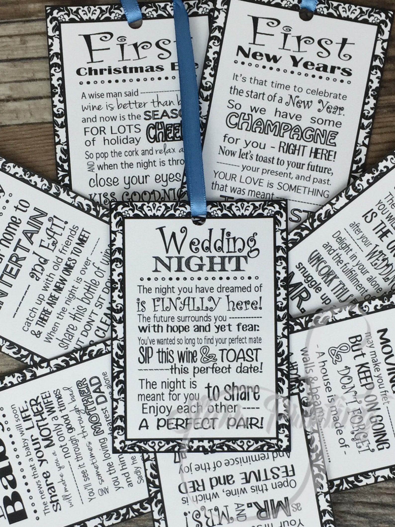 Marriage Milestones Set of 8 Tags PRINTED Item: Set of 8 - Etsy