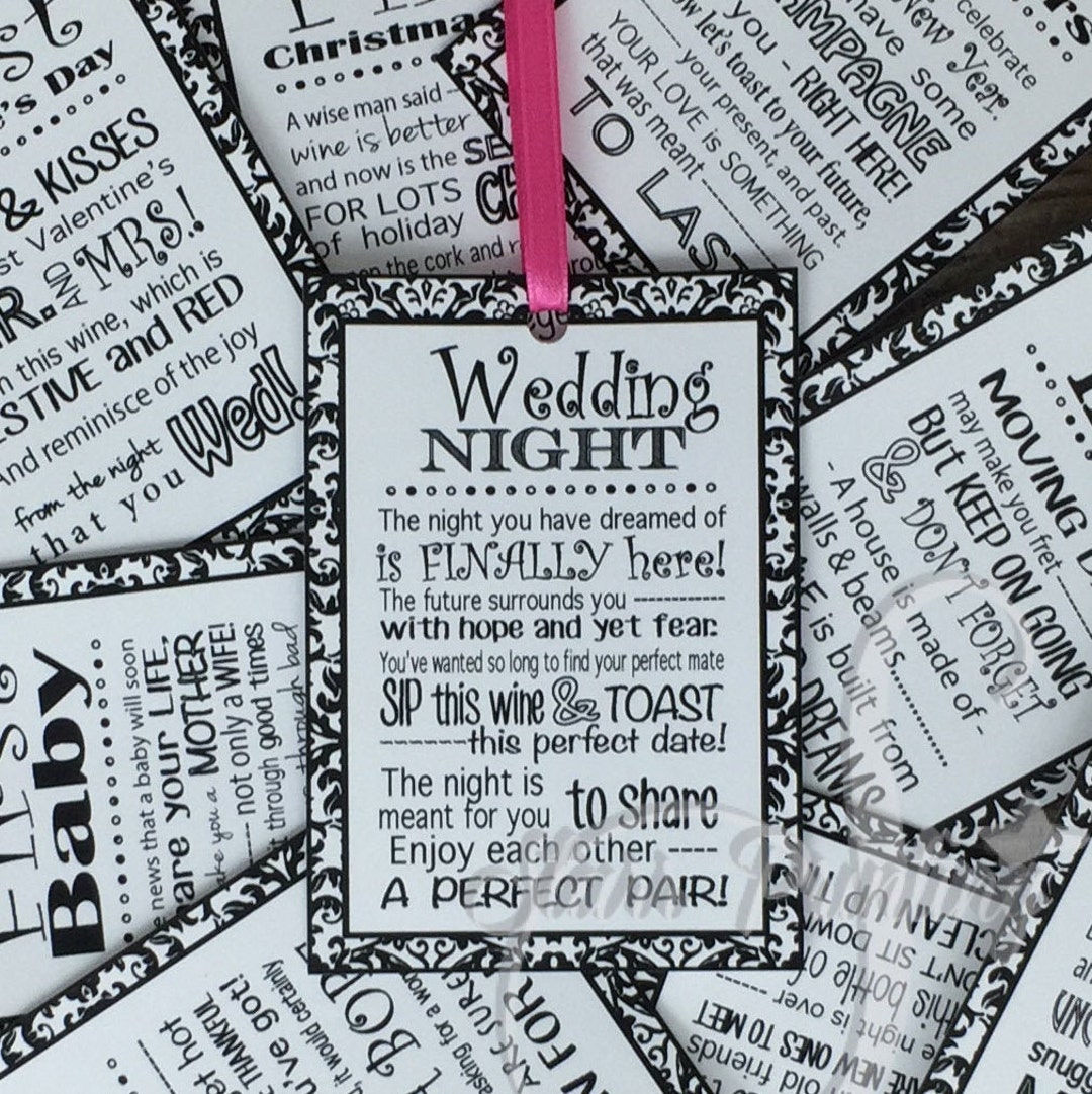Instant Download 10 Wedding Milestone Wine Labels, Wine Basket Ideas