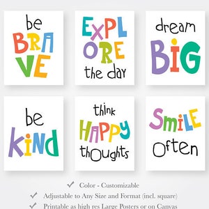 Motivational Quote Posters Kids Download Inspirational Etsy