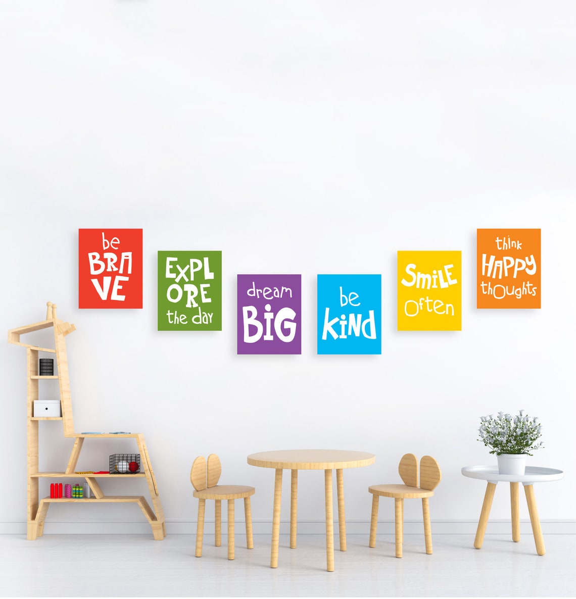Playroom Quote Wall Art Set Download Printable Motivational Etsy