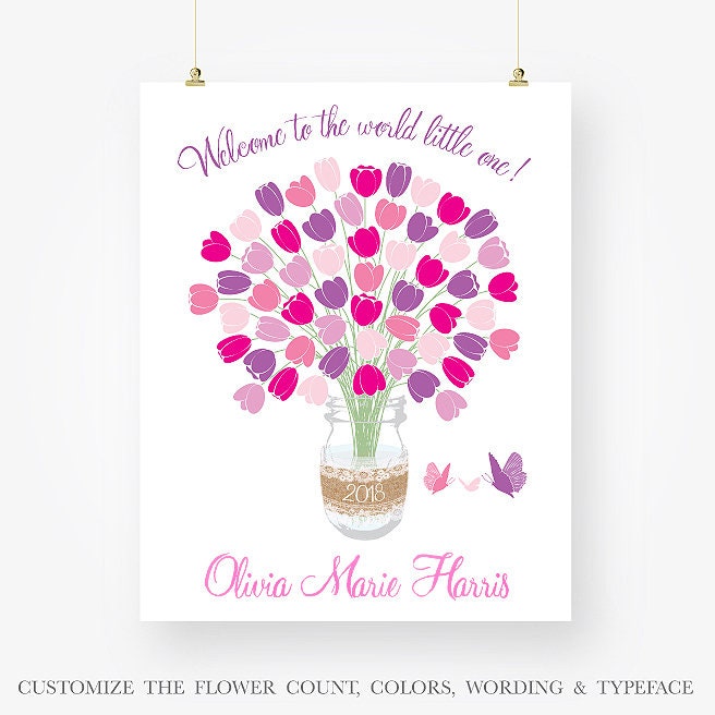 Unique baby shower guest sign in guestbook mason jar keepsake Etsy