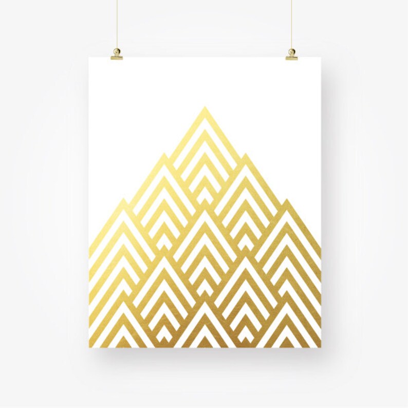 Geometric Gold Wall Art Digital Download Abstract Print Pdf - Etsy