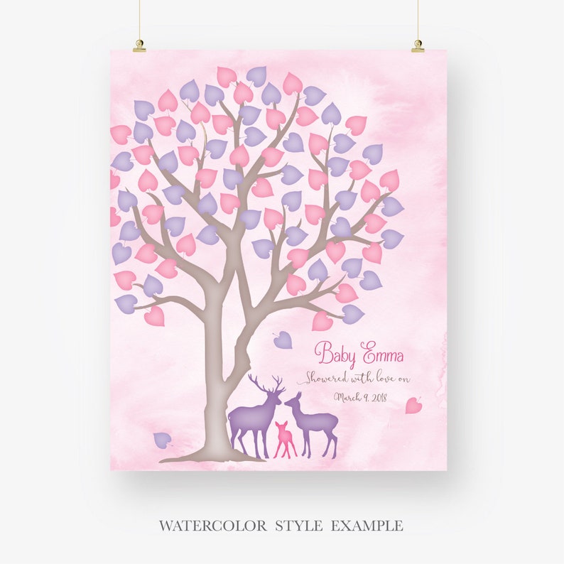 Wedding guest book tree signature poster printable signature Etsy