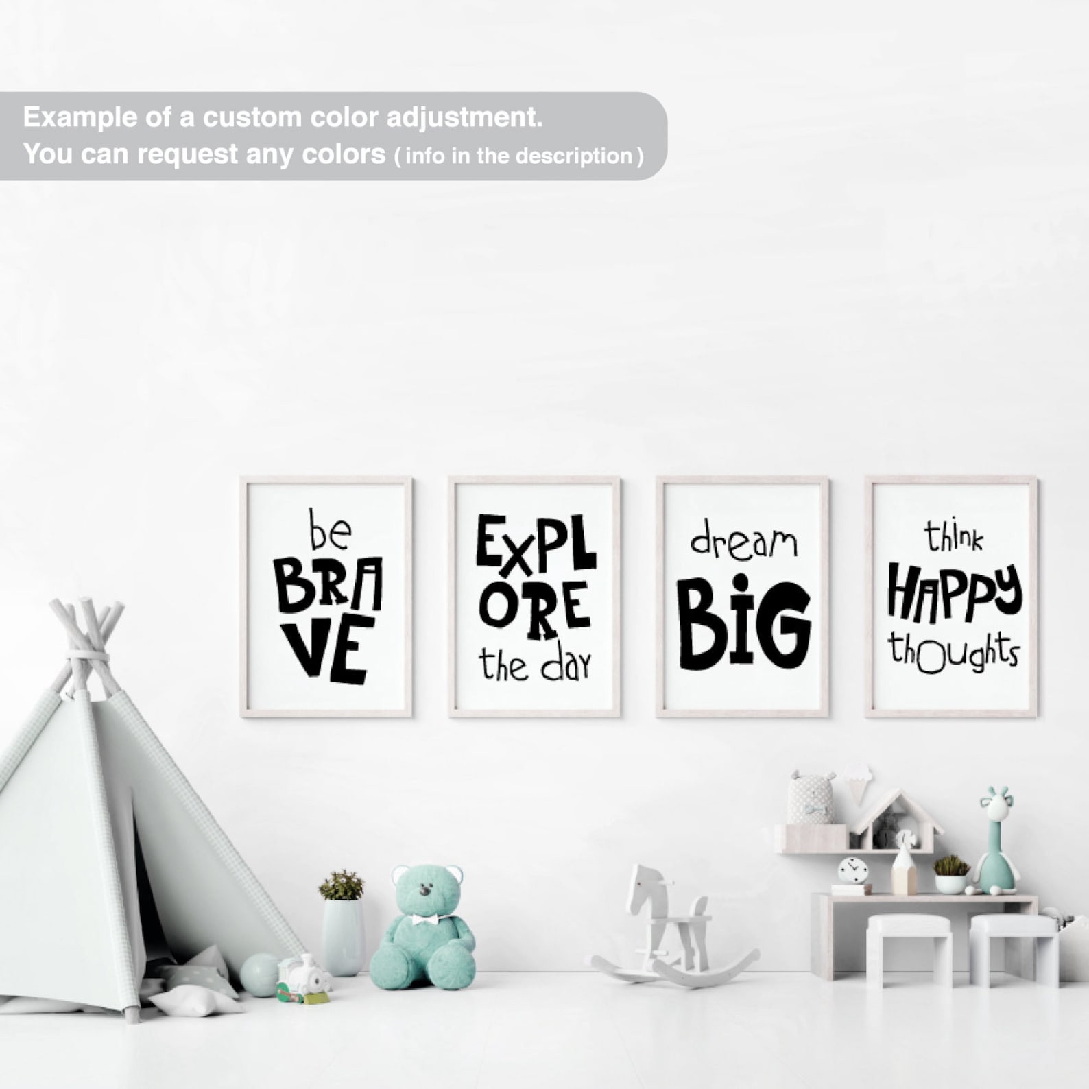 Playroom Quote Wall Art Set Download Printable Motivational Etsy