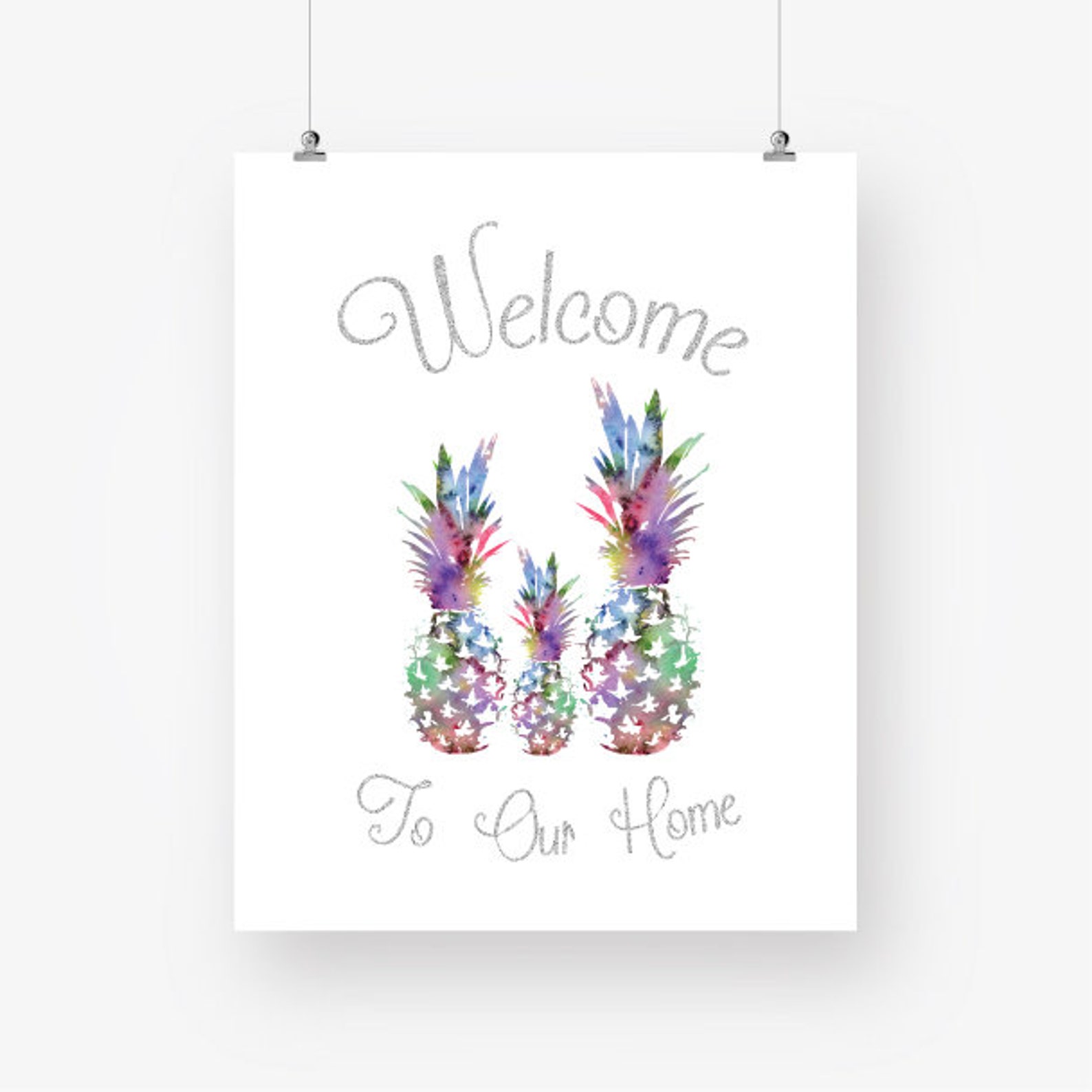 Pineapple Welcome Sign Printable Home Sign Download | Etsy