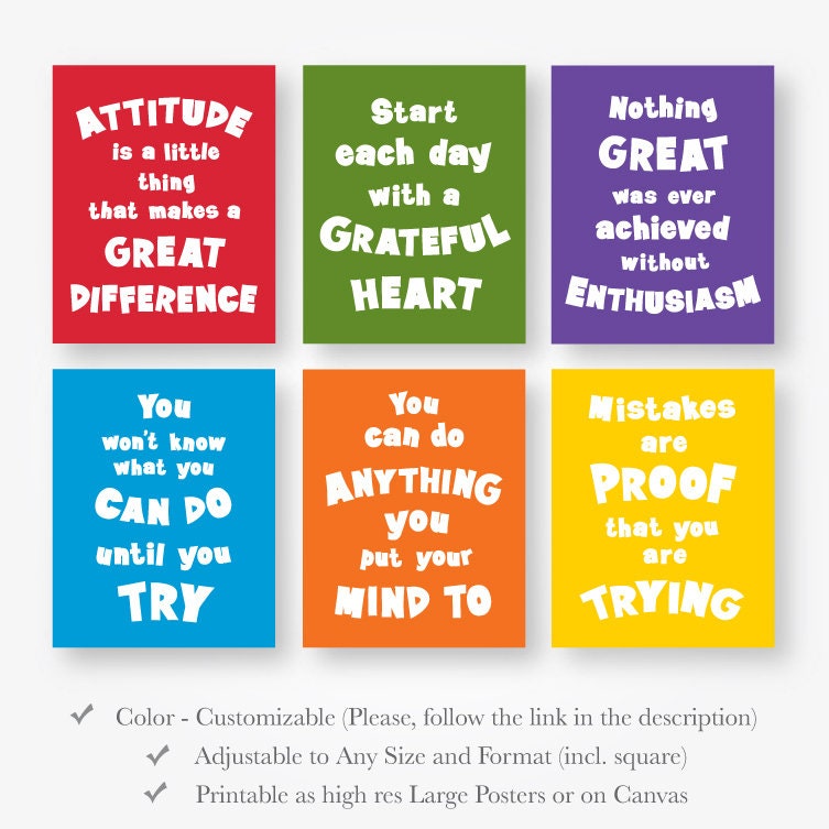 inspirational quotes for kids download printable motivational | Etsy