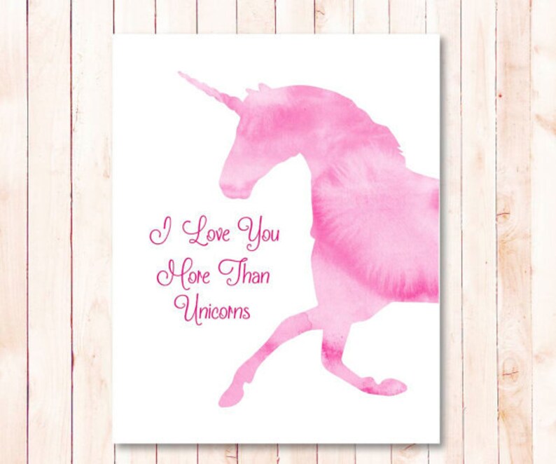 pink watercolor unicorn quote printable baby girl nursery