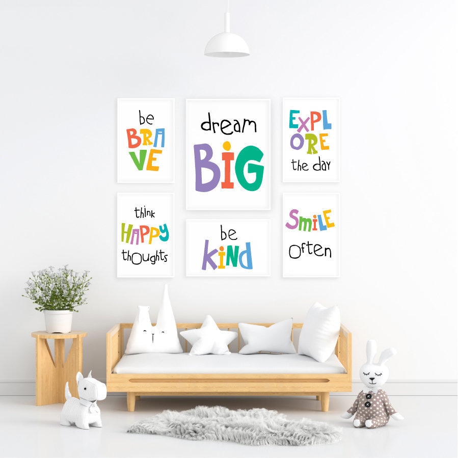 Kids room quotes playroom wall decor motivational posters Etsy