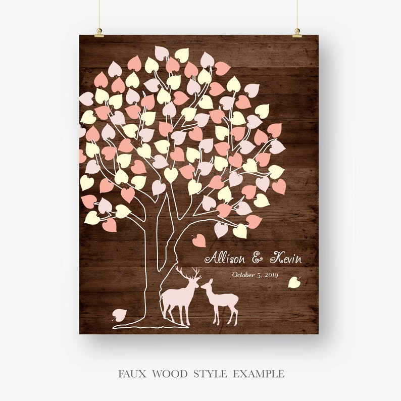 Wedding guest book tree signature poster printable signature Etsy