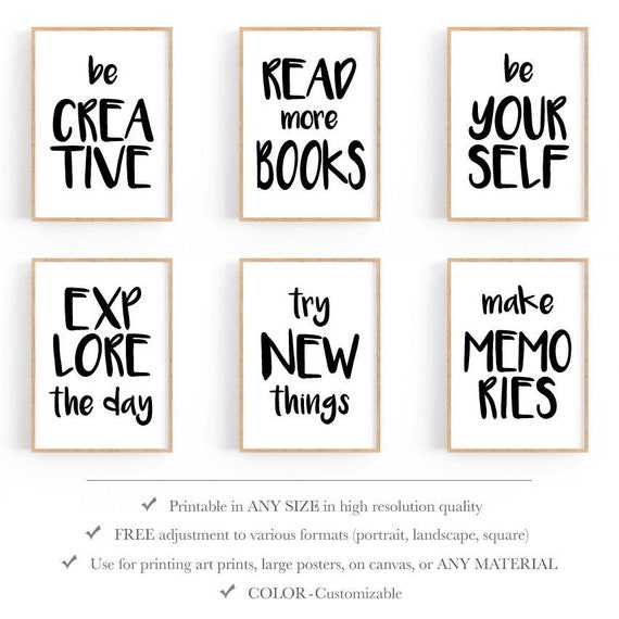 inspirational quotes kids download black and white kids room etsy