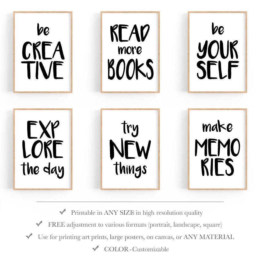 inspirational quotes kids download black and white kids room etsy