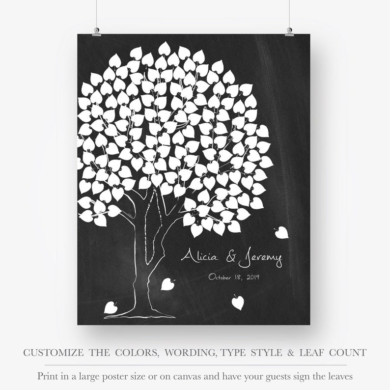 Wedding Guest Book Tree Printable Wedding Signature Poster Etsy