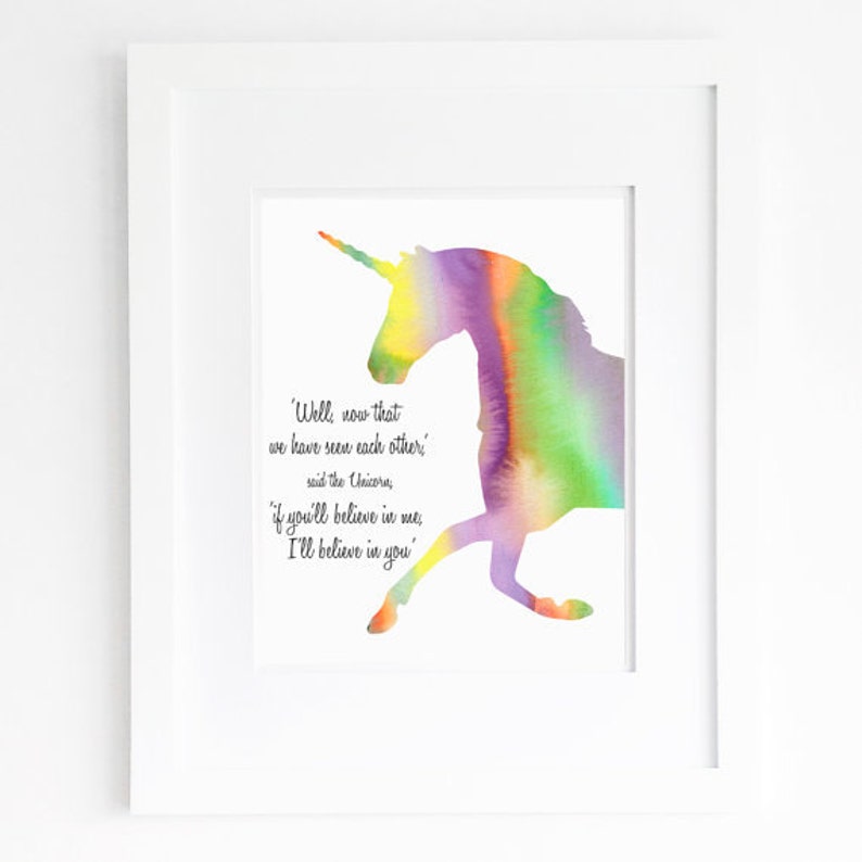unicorn quote printable watercolor unicorn instant