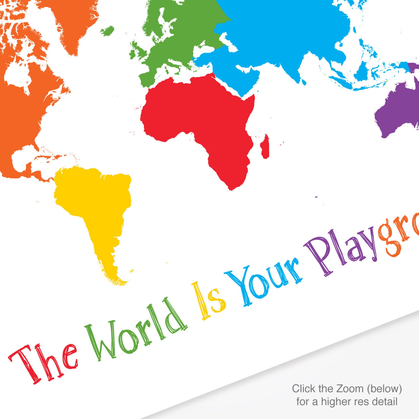 World Map Kids Room Digital Download Colorful World Map Etsy