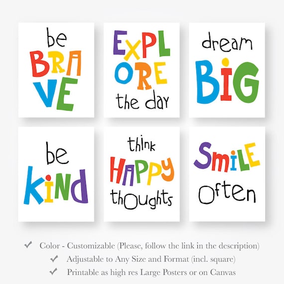 Motivational Playroom Quotes Kids Download Girls Boys Room Etsy