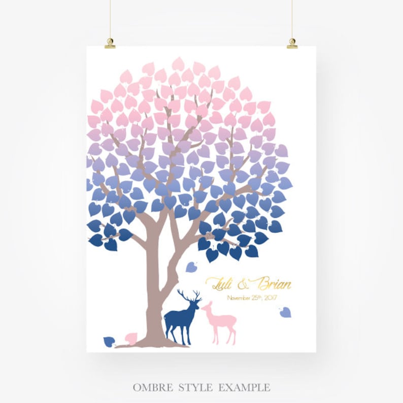 Wedding guest book tree signature poster printable signature Etsy