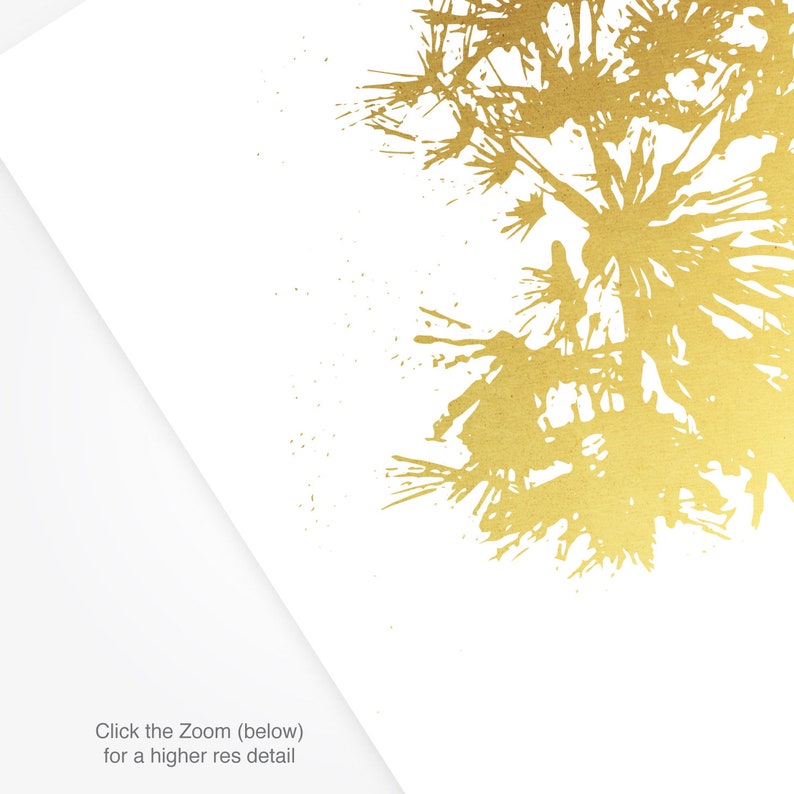 Dandelion Gold Wall Art Printable Dandelion Digital Print Etsy