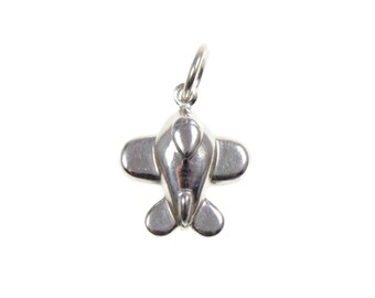 Charm de avión vintage de plata esterlina, colgante de avión, joyería de avión, avión burbuja