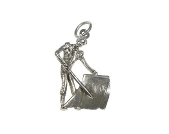 Charm de matador de plata esterlina vintage, colgante de torero de plata, colgante de torero, regalo español, detallado, pulsera de charms, sólido