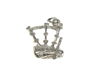 Colgante vintage de plata de ley con forma de gaita escocesa, Outlander, colgante de gaita, colgante celta escocés