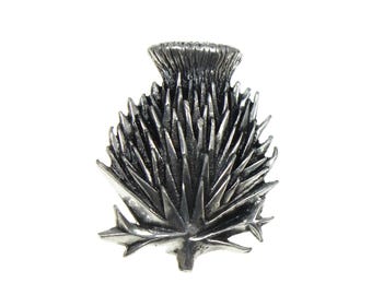 Broche antiguo de cardo escocés de San Justino, insignia de peltre, puntiagudo, Outlander, joyería de Escocia