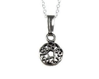 Collar de nudo de ininensina celta de plata de ley vintage, pequeño nudo celta, colgante escocés, joyería de Escocia, Forastero, colgante redondo pequeño