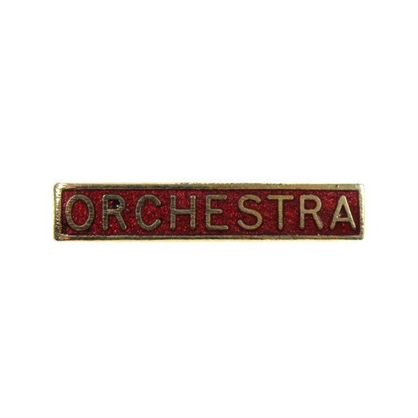 Vintage British school Orchestra pin, Orchestra badge, red enamel school badge, school uniform, brass pin, music lover