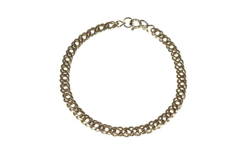 Vintage 9ct Gold Double Curb Bracelet Curb Chain Bracelet 8 Etsy UK