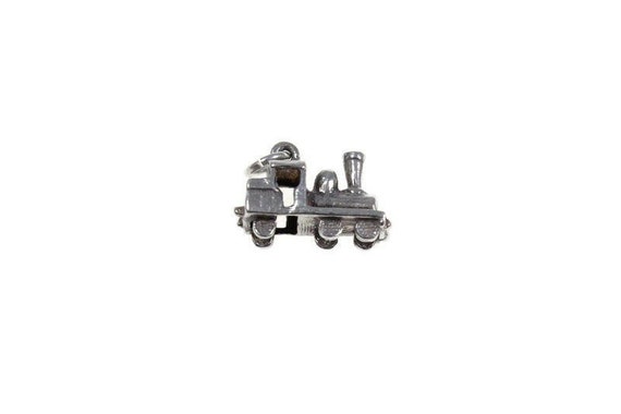 Vintage train charm, sterling silver, steam engine, train carriage, train driver gift, bracelet charm, train pendant, steam train, railway