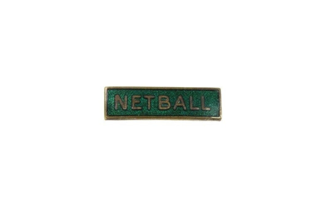 Vintage British School Netball Pin, Small Netball Badge, Green Enamel ...
