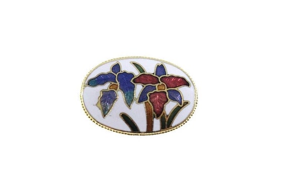 Gift for Her Enamel Brooch Birthday Gift Statement Brooch Vintage Cloisonn\u00e9 Lily Brooch 1980/'s Jewelry Floral Brooch Christmas Gift
