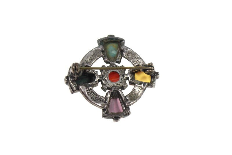 Broche Vintage Miracle - Style Celtique Avec Multi-pierres - XXe Siècle - Occasion - Épingle Fantaisie