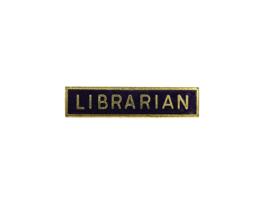 Library Assistant Pin Vintage Librarian Pin, Librarian Badge, Purple Enamel Librarian Brooch ...