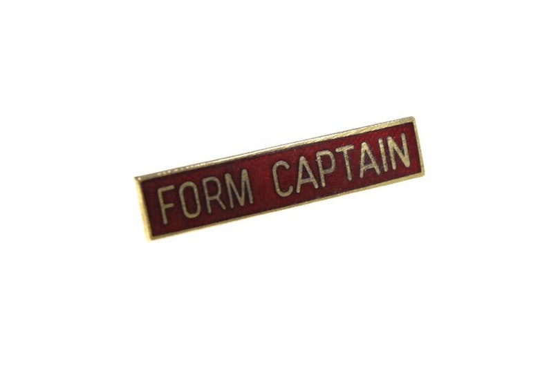 Vintage British School Form Captain Pin, Form Captain Badge, Red Enamel ...